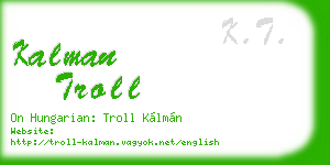 kalman troll business card