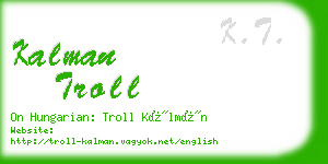 kalman troll business card